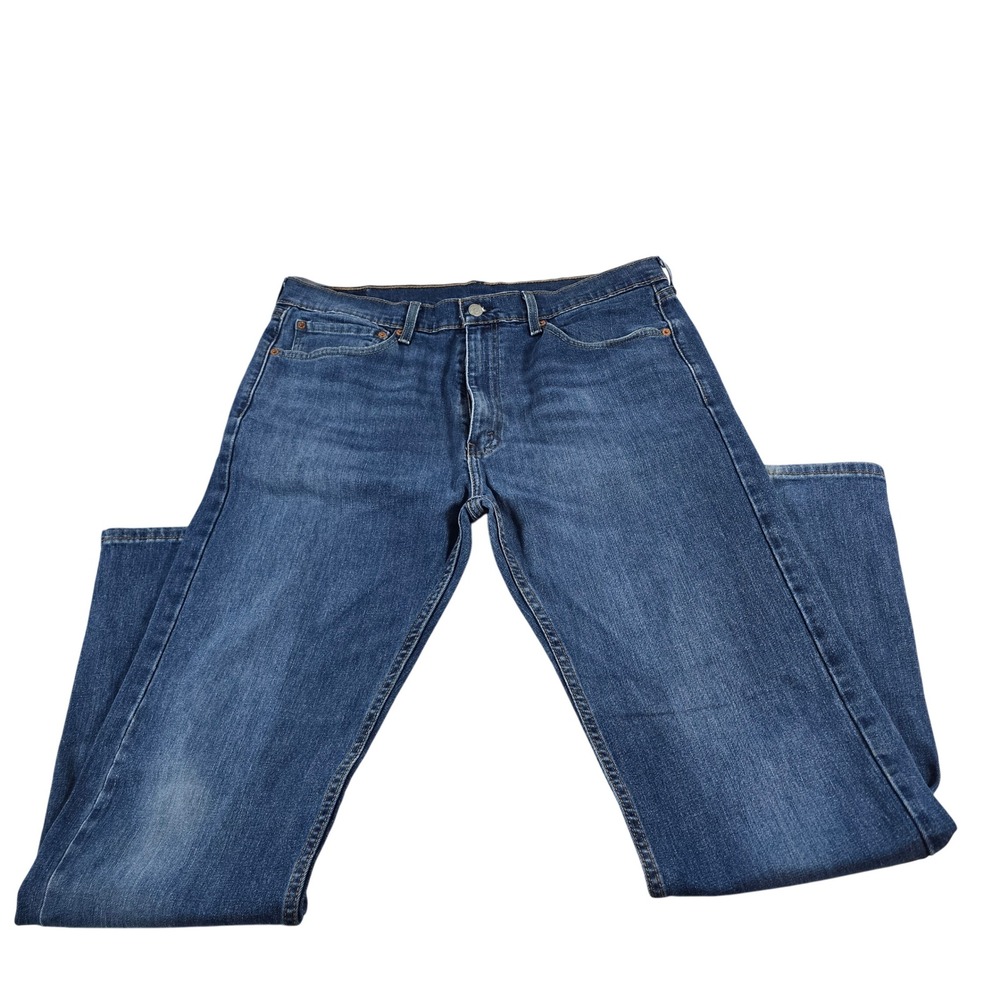 Levis 505 Regular Fit Mens Jeans 36x34 Blue Straight Leg Denim 00505-2508